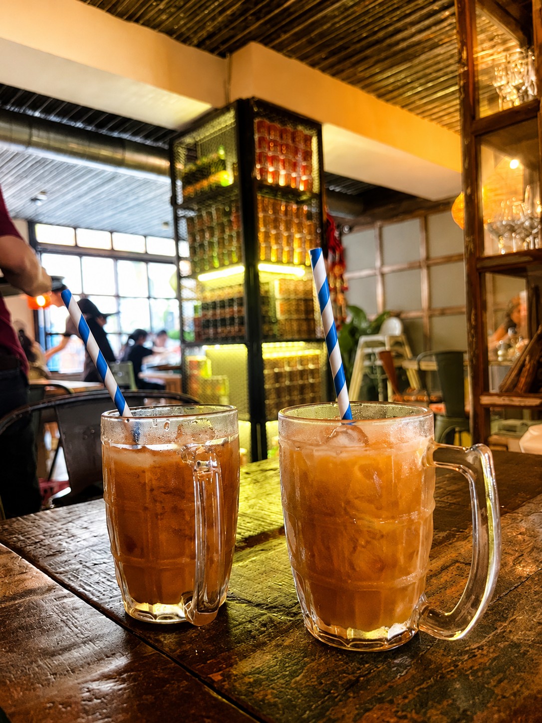 Two iced Thai drinks served at THAI ISAAN